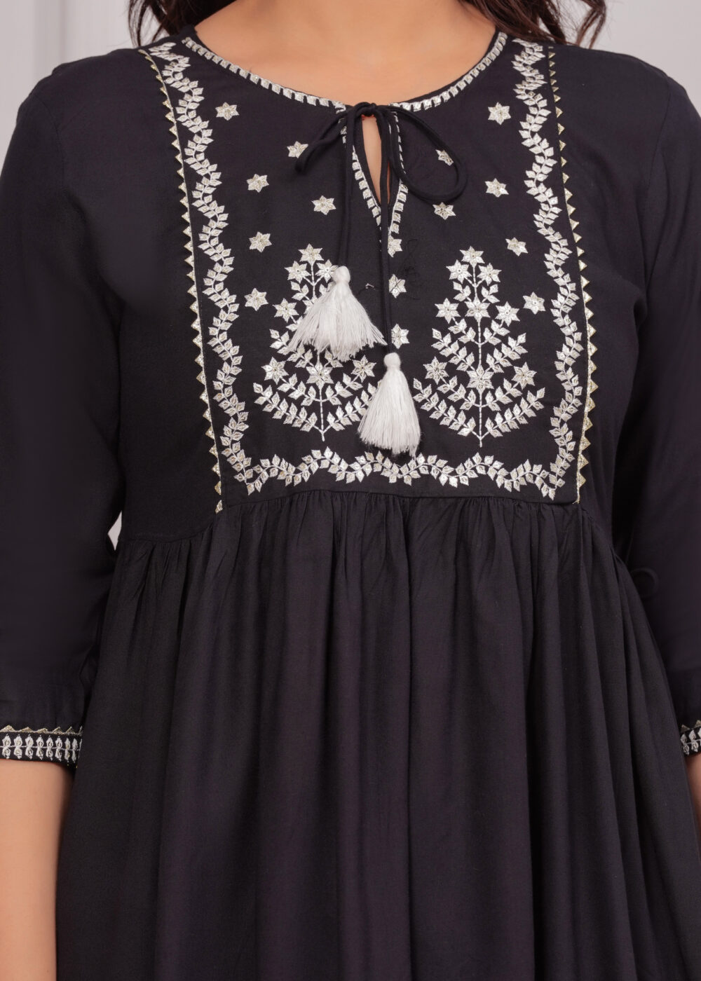 Gvastra Women’s  BlackEmb Top – Stylish & Comfortable Daily Wear - Image 7